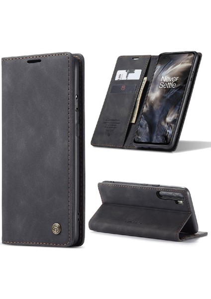 Oneplus Nord Vintage Pu Deri Cüzdan Manyetik Kapatma Flip Case (Yurt Dışından)