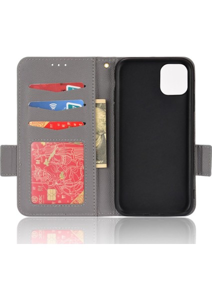 Iphone 12 Için Kılıf Mini Manyetik Cüzdan Kart Yuvaları Tutucu Yan Toka Pu (Yurt Dışından)