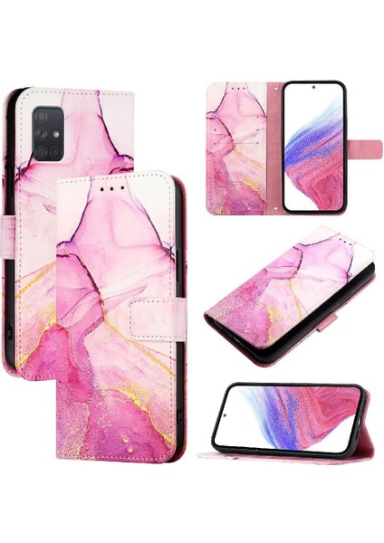 Samsung Galaxy A71 4g Pu Deri Cüzdan Kickstand Mermer Desen (Yurt Dışından)