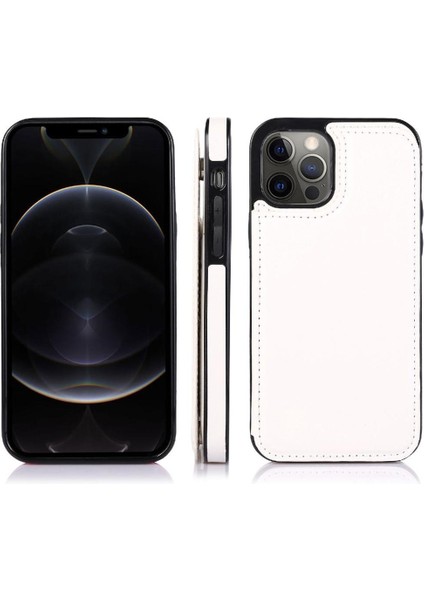 IPhone 12 Için Cüzdan Durumda Pro Max Çift Manyetik Toka Kart Yuvaları Pu (Yurt Dışından)