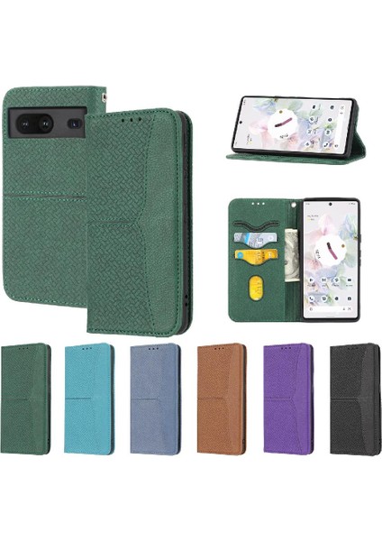 Google Piksel 8A Için Kılıf Pu Deri Kapak Flip Folio Kitap Kredi Kartı El (Yurt Dışından)