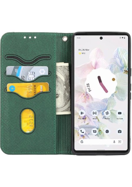 Google Piksel 8A Için Kılıf Pu Deri Kapak Flip Folio Kitap Kredi Kartı El (Yurt Dışından)