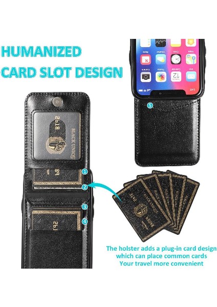 Kredi Manyetik Toka Kılıfı ile IPhone Xs Max Kart Tutucu ile Uyumlu (Yurt Dışından)