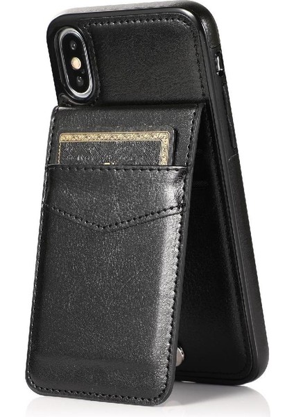 Kredi Manyetik Toka Kılıfı ile IPhone Xs Max Kart Tutucu ile Uyumlu (Yurt Dışından)