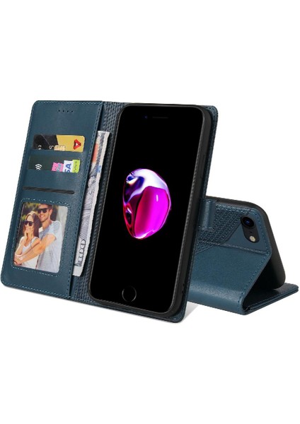 Iphone 7/8 Kickstand Premium Deri Üç Kart Yuvaları Için Flip Case (Yurt Dışından)