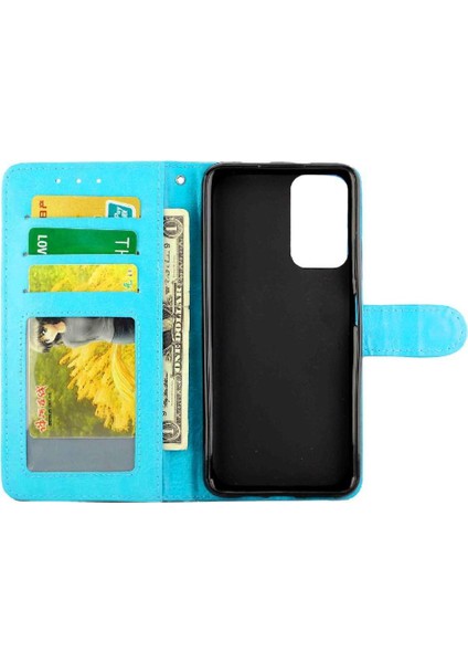 Xiaomi Poco M4 Pro Kickstand Darbeye Pu Deri Kart Için Flip Case (Yurt Dışından)