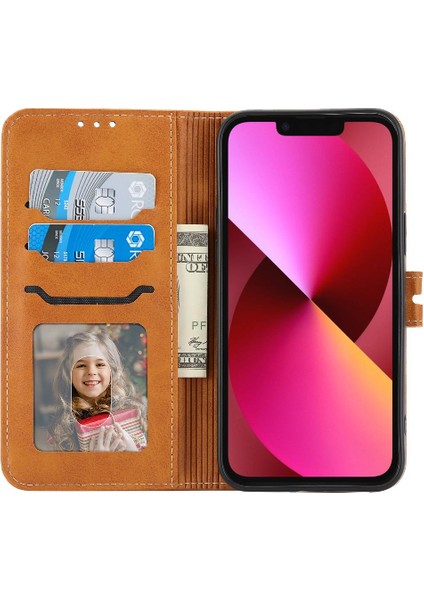 Iphone 13 Mini Için Cüzdan Durumda Tüm Yuvarlak Koruma Kickstand Kart Tutucu (Yurt Dışından)