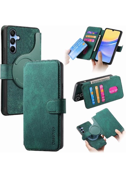 Samsung Galaxy A25 Retro Kart Standı Cüzdan Mıknatıs Koruyucu Için Flip Case (Yurt Dışından)