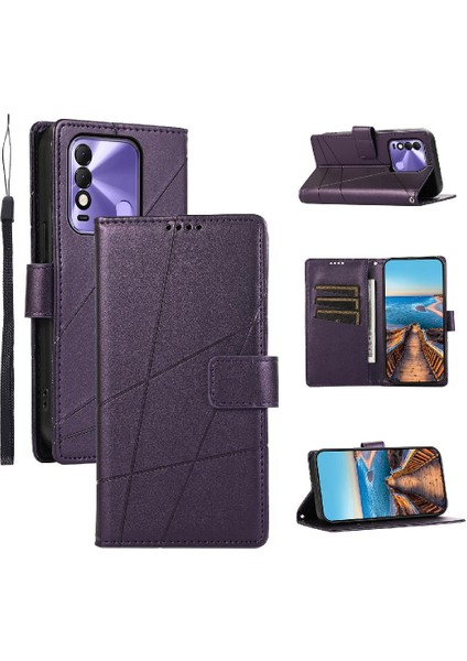 Tecno Spark 8 Kickstand Darbeye Dayanıklı Şok Emici Üç Için Flip Case (Yurt Dışından)