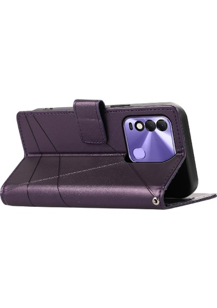 Tecno Spark 8 Kickstand Darbeye Dayanıklı Şok Emici Üç Için Flip Case (Yurt Dışından)