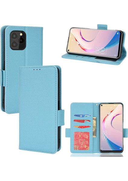 Oukitel C21 Pro Pu Deri Kart Yuvaları Için Kılıf Tutucu Manyetik Cüzdan Yan (Yurt Dışından)