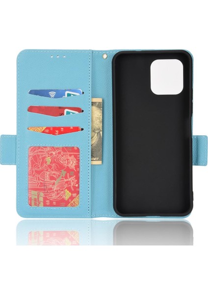 Oukitel C21 Pro Pu Deri Kart Yuvaları Için Kılıf Tutucu Manyetik Cüzdan Yan (Yurt Dışından)