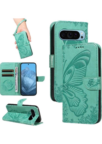 Kredi Kartı Yuvası Yüksek Kaliteli Deri ile Google Pixel 9 Için Flip Case (Yurt Dışından)
