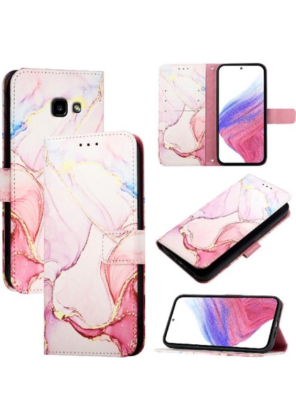 Samsung Galaxy A5 2017 Kickstand Pu Deri Mermer Desen Cüzdan (Yurt Dışından)