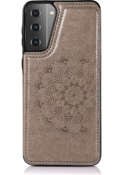 Samsung Galaxy S21 Artı Çift Düğmeler Pu Için Kart Tutucu Kılıf ile Cüzdan (Yurt Dışından)