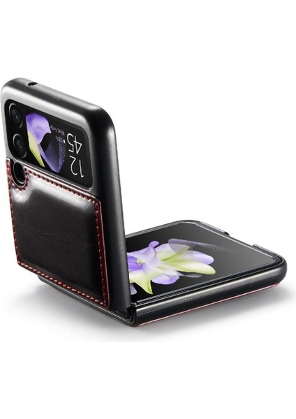 Samsung Galaxy Z Flip 4 Için Flip Case 5g Kickstand Kart Tutucu Retro (Yurt Dışından)