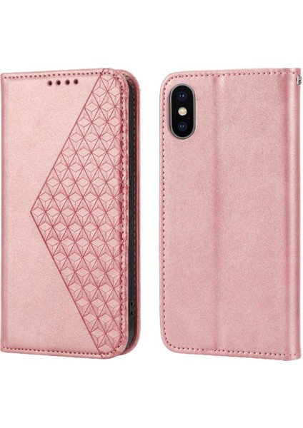 IPhone Xs Max Eşkenar Dörtgen Şekli Cüzdan Standı Için Flip Case Günlük Kullanım El Kayışı (Yurt Dışından)