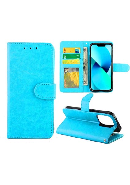 IPhone 13 Için Flip Case Pro Pu Deri Manyetik Kapatma Kickstand Kart (Yurt Dışından)