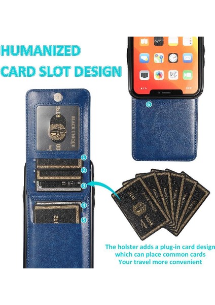 IPhone 11 Pro Max Kart Tutucu Kılıf Cüzdan Manyetik Toka ile Uyumlu (Yurt Dışından)