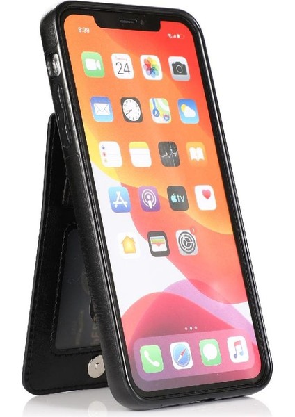 IPhone 11 Pro Max Kart Tutucu Kılıf Cüzdan Manyetik Toka ile Uyumlu (Yurt Dışından)