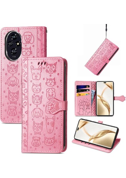 Onur Için Flip Case 200 Pro Kısa Kayış Deri Kılıf Darbeye Karikatür (Yurt Dışından)