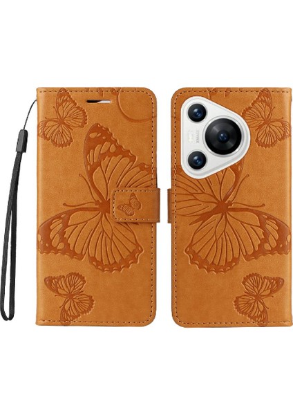 Huawei Huawei Pu Deri Flip Kickstand Darbeye Kapak Için Kılıf ile Kart (Yurt Dışından)