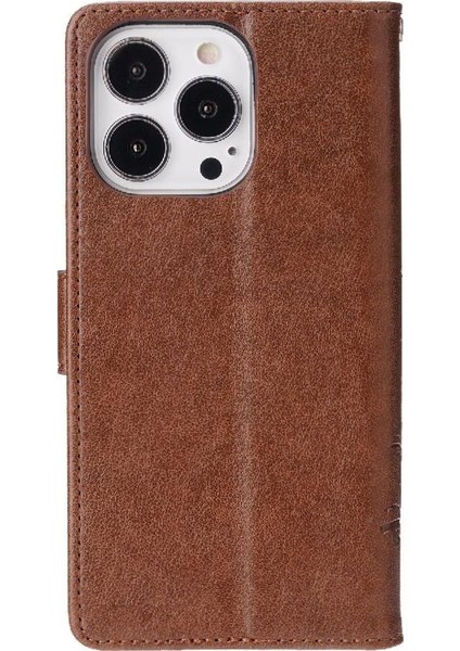 IPhone 16 Için Filp Durumda Pro Max Pu Deri Kickstand Kart Tutucu Manyetik (Yurt Dışından)