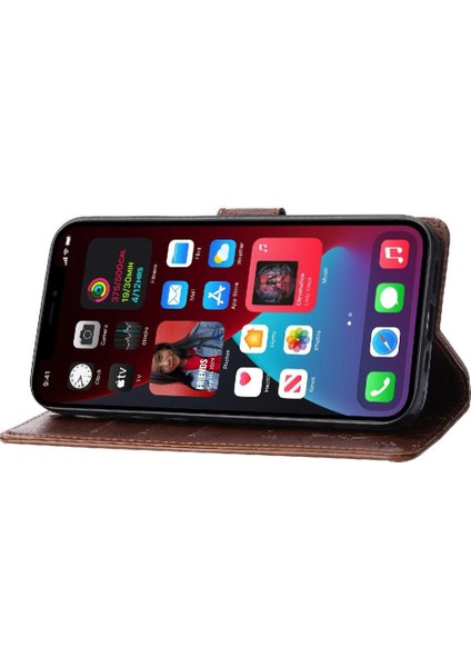 IPhone 16 Için Filp Durumda Pro Max Pu Deri Kickstand Kart Tutucu Manyetik (Yurt Dışından)