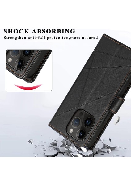 Iphone 14 Için Flip Case Pro Darbeye Şok Emici Üç Kart Yuvaları (Yurt Dışından)
