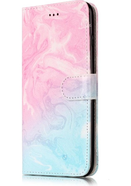 Iphone 7/8 Için Flip Case Tam Koruma Manyetik Mermer Desen Pu Cüzdan (Yurt Dışından)