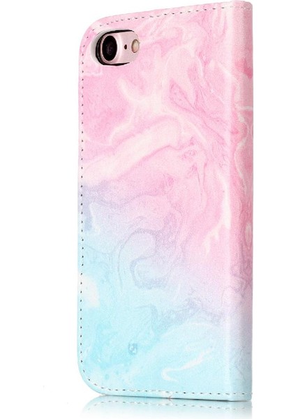 Iphone 7/8 Için Flip Case Tam Koruma Manyetik Mermer Desen Pu Cüzdan (Yurt Dışından)