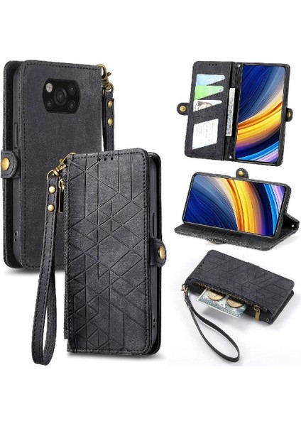 Xiaomi Poco X3 Pro Flip Kapak Için Flip Case Basit Iş Cüzdan Deri (Yurt Dışından)