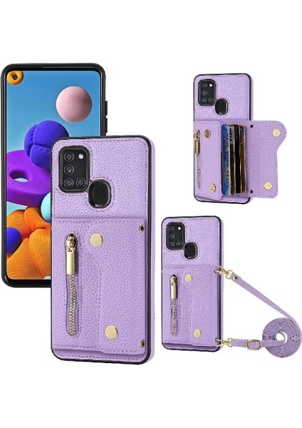 Samsung Galaxy A21S Mini Sırt Çantası Hafif Uzun Kayış Kartı (Yurt Dışından)