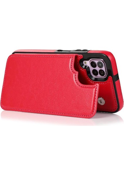 Kart Tutucu Kart Yuvaları Kickstand Pu ile Huawei P40 Lite Için Cüzdan Kılıf (Yurt Dışından) fiyatları