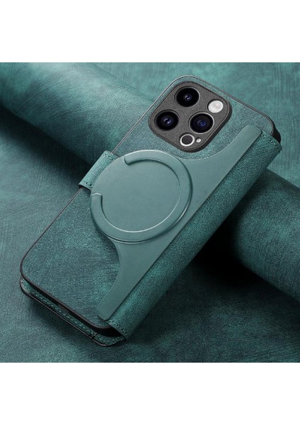 IPhone 15 Için Flip Case Pro Retro Kart Standı Cüzdan Mıknatıs Koruyucu (Yurt Dışından)