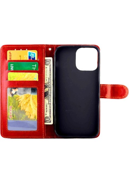IPhone 13 Için Flip Case Pro Max Kart Tutucu Pu Deri Darbeye Kapatma (Yurt Dışından)