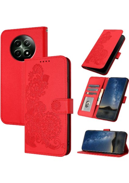 Realme 12 5g Kickstand Koruyucu Flip Folio Kitap Için Flip Case Kart ile (Yurt Dışından)