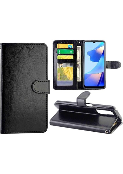 Oppo A16 Darbeye Kickstand Kart Tutucu Manyetik Kapatma Için Flip Case (Yurt Dışından)