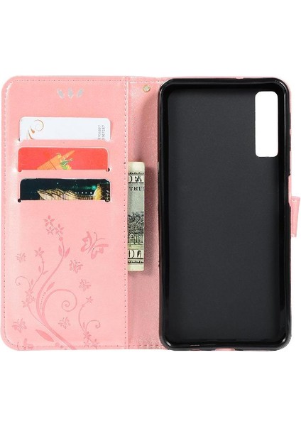 Samsung Galaxy A7 2018 Kickstand Pu Deri Kart Tutucu Için Filp Durumda (Yurt Dışından)