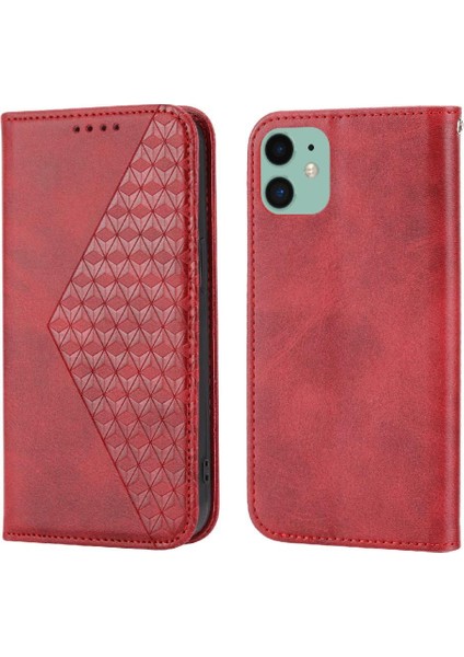 IPhone 11 Için Flip Case Pro Max El Kayışı Günlük Kullanım Cüzdan Standı Eşkenar Dörtgen (Yurt Dışından)