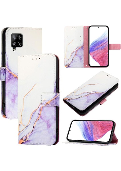 Samsung Galaxy Case Pu Deri Kickstand Mermer Desen Cüzdan Için Kılıf (Yurt Dışından)