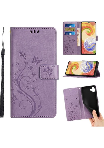 Samsung Galaxy A04 Kart Tutucu Için Kickstand Durumda Manyetik Kapatma Pu (Yurt Dışından)