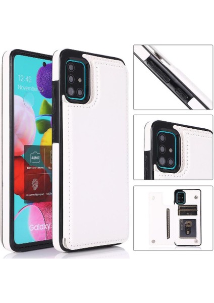 Cüzdan Kılıf Samsung Galaxy A51 5g Çift Manyetik Toka Kickstand Pu (Yurt Dışından)