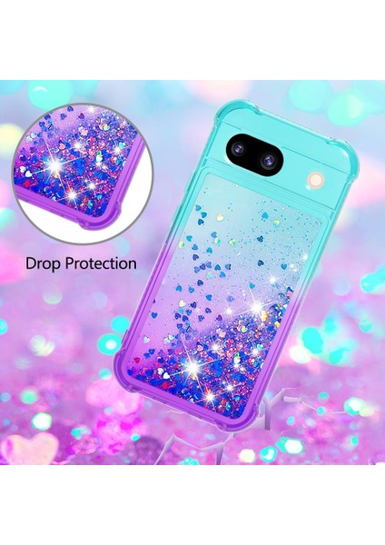 Google Piksel 8A Akan Sparkle Hareketli Kapak Temizle Tampon Sıvı Için Kılıf (Yurt Dışından) indirimleri