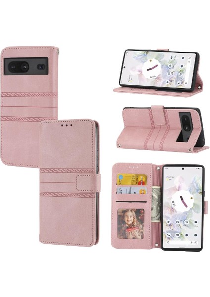 Google Piksel 8 Darbeye Koruyucu Kickstand Pu Deri Için Flip Case (Yurt Dışından)