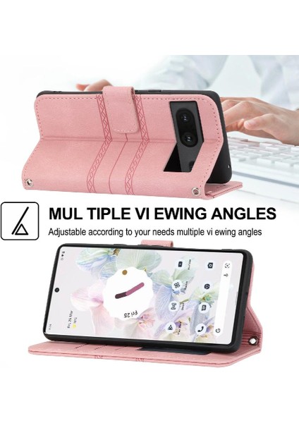 Google Piksel 8 Darbeye Koruyucu Kickstand Pu Deri Için Flip Case (Yurt Dışından)