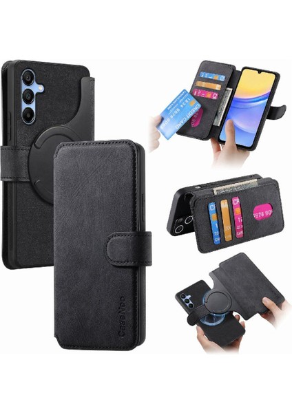 Samsung Galaxy A15 Kart Standı Mıknatıs Koruyucu Malzeme Için Flip Case (Yurt Dışından)