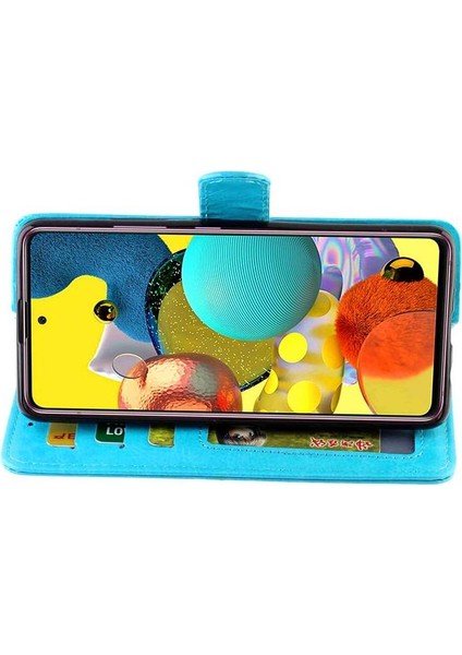 Samsung Galaxy A51 5g Kickstand Kart Tutucu Manyetik Pu Için Flip Case (Yurt Dışından)