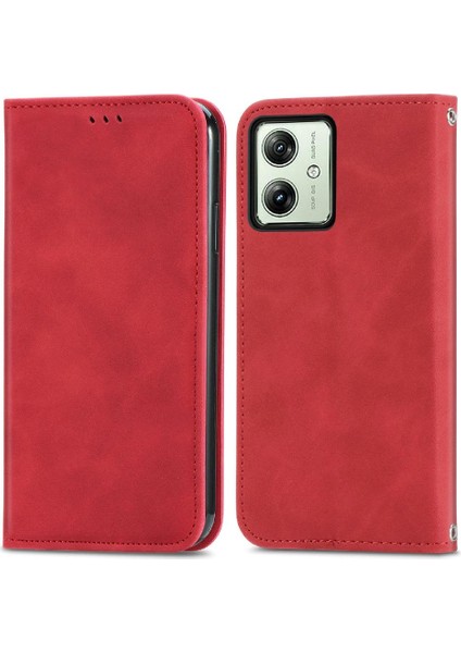 Motorola Moto G54 5g Cüzdan Deri Kılıf Basit Iş Için Flip Case (Yurt Dışından)