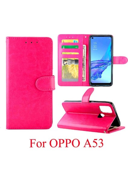 Oppo A53 Pu Deri Darbeye Kickstand Manyetik Kapatma Için Flip Case (Yurt Dışından)